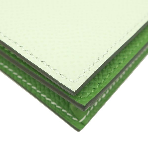 Hermes Long Wallet Bearn Souffle Verso Vaux Epson Vert Fizz X Vert Yucca Silver