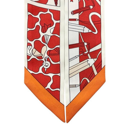 Hermes Silk Scarf Twillie Factory Suite H063975s 14 Rouge Blanc Blue Red Beige