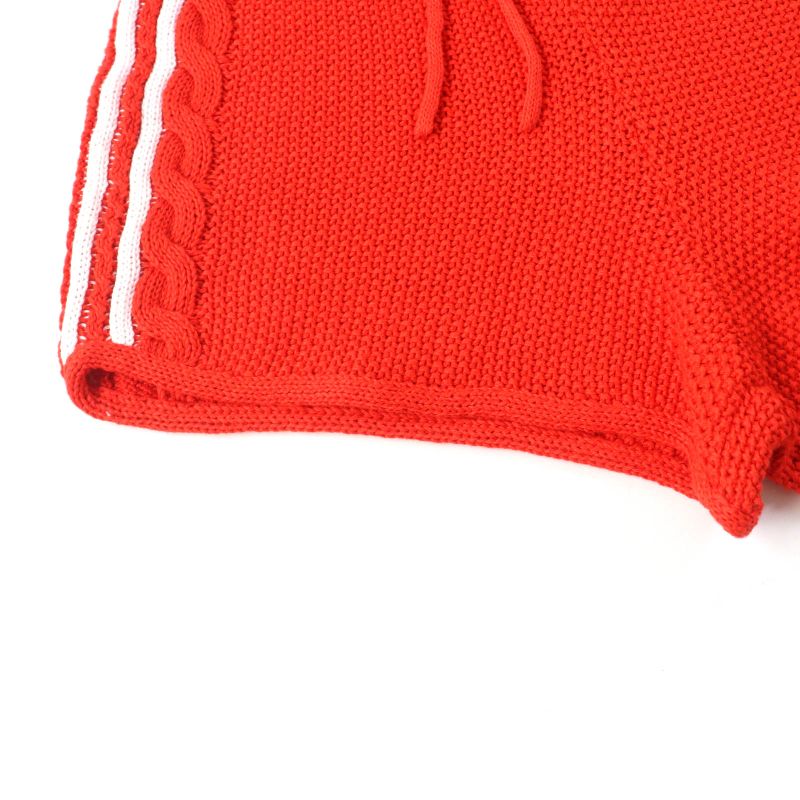 Gucci Adidas 693835 Linen Cotton Trefoil Embroidered Knit Shorts Orange M Made