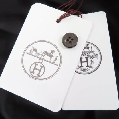 Hermes 2023 3h0633dv 100% Cotton Serie Buttons Shirt Dress With Belt Black 40