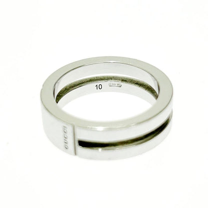 Gucci Silver Logo Double Line Ring 5.6g 925 Engraved 415164 Ring
