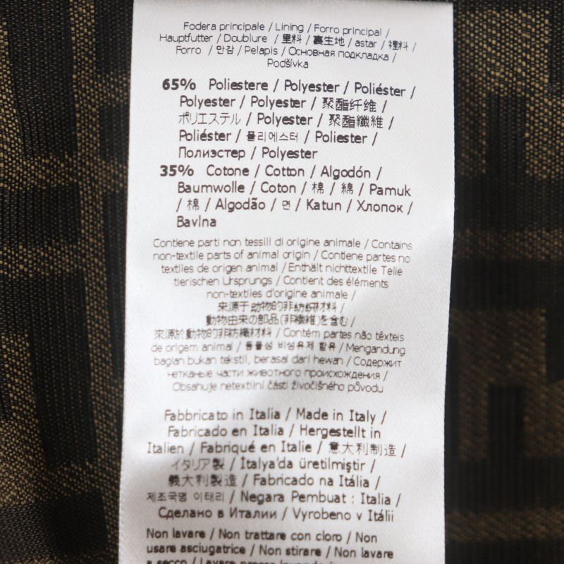  Fendi 2023 Ff0741 FF Logo Zucca Pattern Leather Use Reversible Trench Coat