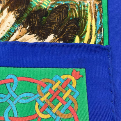 Hermes Les Cheyennes Cheyenne Carre 90 Silk Navy Multicolor