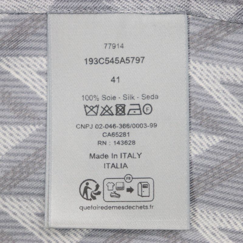 DIOR 19c545a5797 CD Diamond Twill Silk Shirt 100% Silk Wing Tailoring Logo