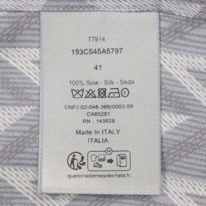 DIOR 19c545a5797 CD Diamond Twill Silk Shirt 100% Silk Wing Tailoring Logo