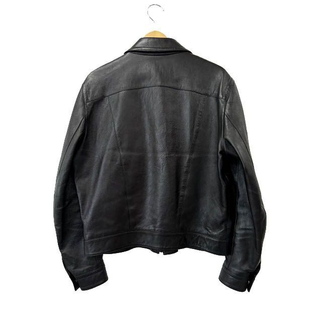 Celine Loose Lambskin Jacket Zip Up Leather 52 Black — view 2