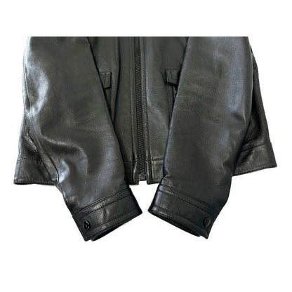 Celine Loose Lambskin Jacket Zip Up Leather 52 Black — view 5