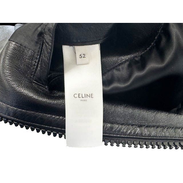 Celine Loose Lambskin Jacket Zip Up Leather 52 Black — view 7