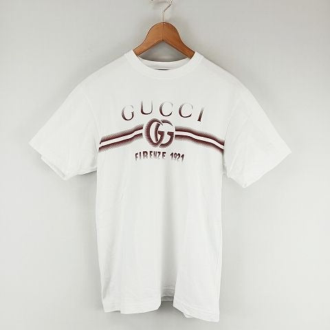Gucci Cotton Jersey T-Shirt With Print GG Marmont XXS White AA