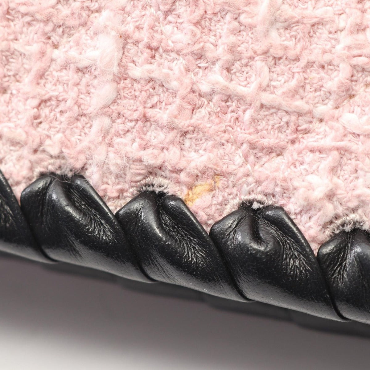 Chanel Shoulder Bag Pink Black Fabric Lambskin Turnlock Mini Chain — view 8