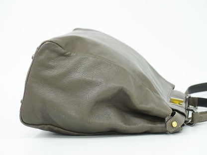 Authentic Fendi Peekaboo 2WAY Shoulder Bag Handbag Leather Grayish 8bn210