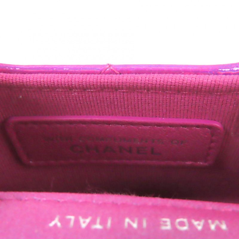 CHANEL Years Gift 2023 Coco Mark Hardware Attached Matelasse Enamel Pouch Neon