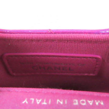 CHANEL Years Gift 2023 Coco Mark Hardware Attached Matelasse Enamel Pouch Neon