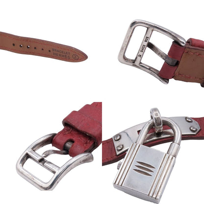 Hermes Kelly Watch Silver Rouge Ash Leather Vintage Quartz — view 8