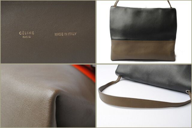 Celine Shoulder Bag Clutch Bag Celine ALL SOFT ALL SOFT Black Orange Khaki 17218