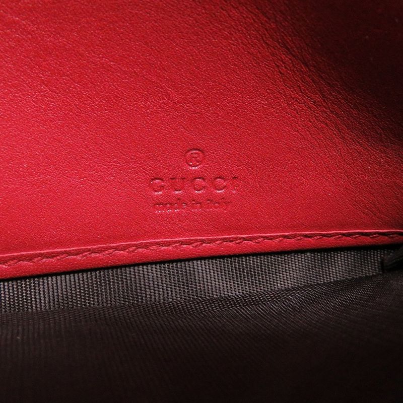 Gucci 453390 GG Embossed Leather Red Bifold Wallet 0076 Gucci
