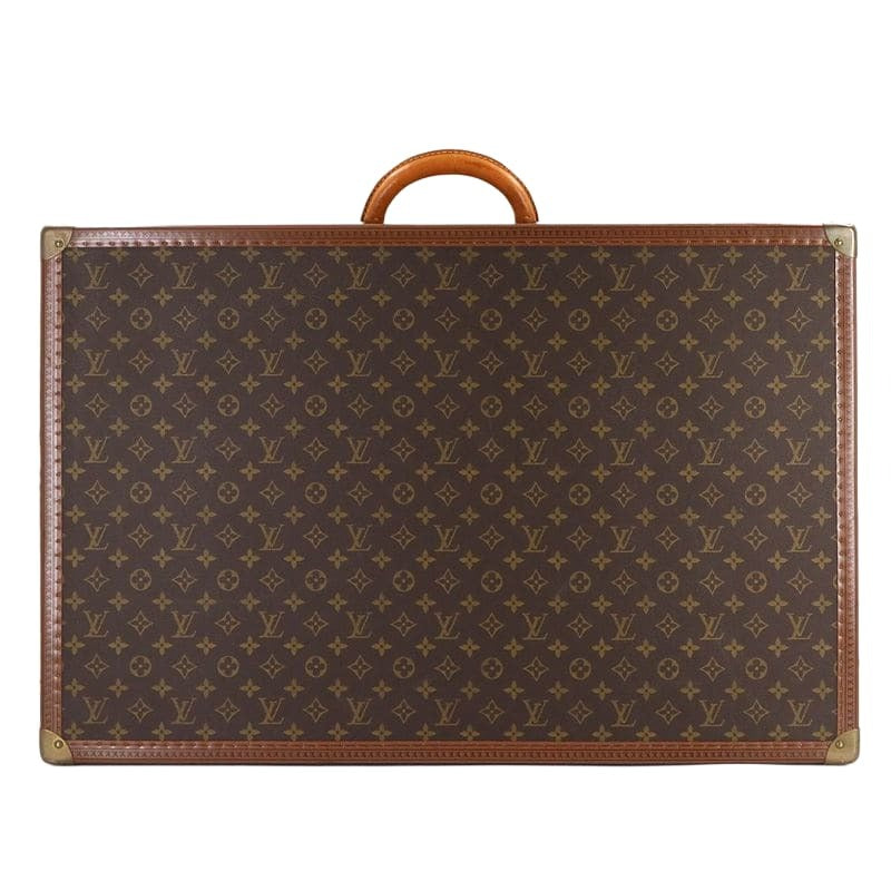 Louis Vuitton Monogram Bisten 75 Trunk Case Bag Brown Gold Hardware