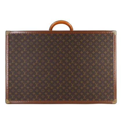 Louis Vuitton Monogram Bisten 75 Trunk Case Bag Brown Gold Hardware