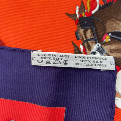 Hermes Scarf Silk Carre 90 Plaza de Toros Bullring Red — view 10