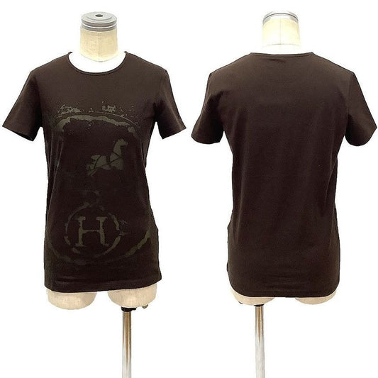 Hermes Short Sleeve T-Shirt Gaultier Period Size 36 Brown Caleche Carriage