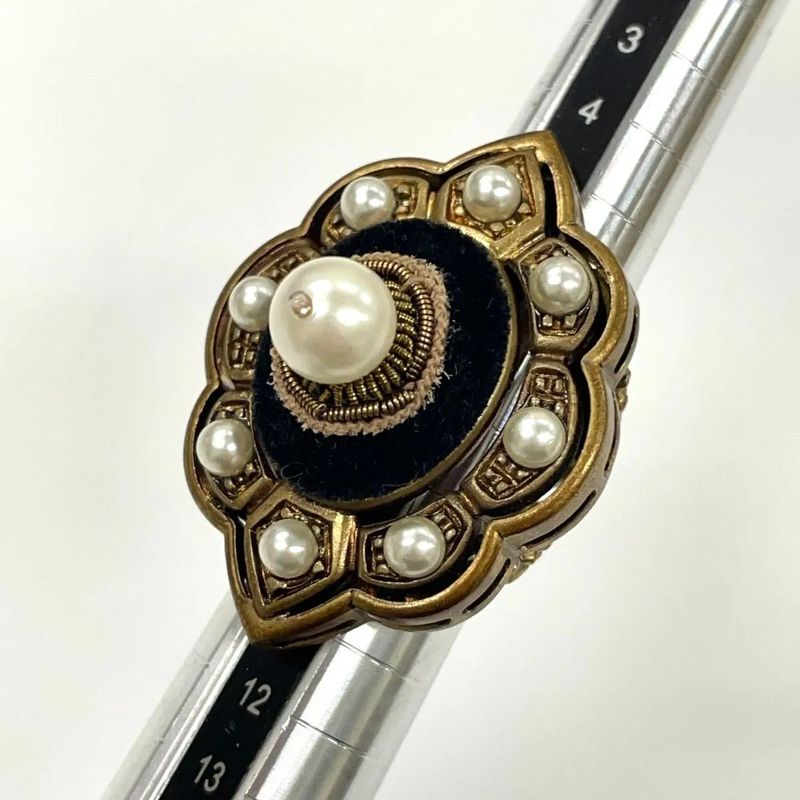 Gucci Michele Period GP × Faux Pearl Flower Ring 10 (actual Size 8) Rings