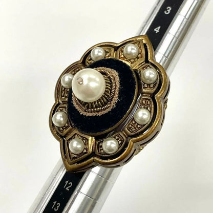 Gucci Michele Period GP × Faux Pearl Flower Ring 10 (actual Size 8) Rings