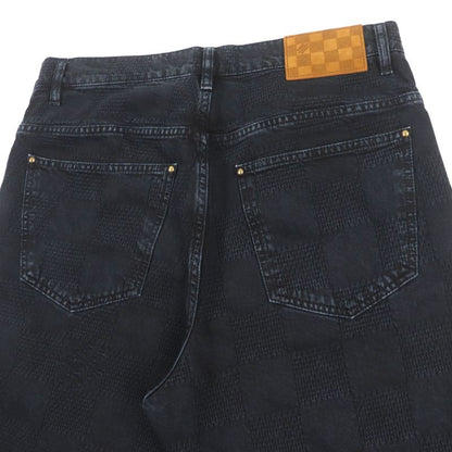  Louis Vuitton 24AW 1afx68 Damier Workwear Cotton Denim Pants Black 29 Made In