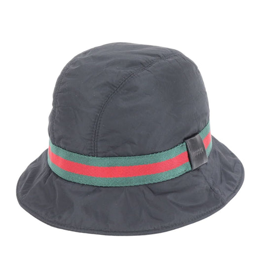 Gucci Sherry Line Bucket Hat Cashmere Leather Black