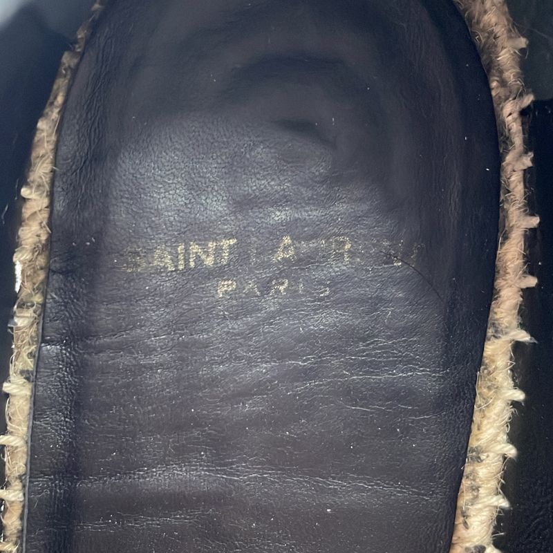 Saint Laurent Paris 17ss Logo Embroidered Espadrilles Shoes 472066 Gup80 Black