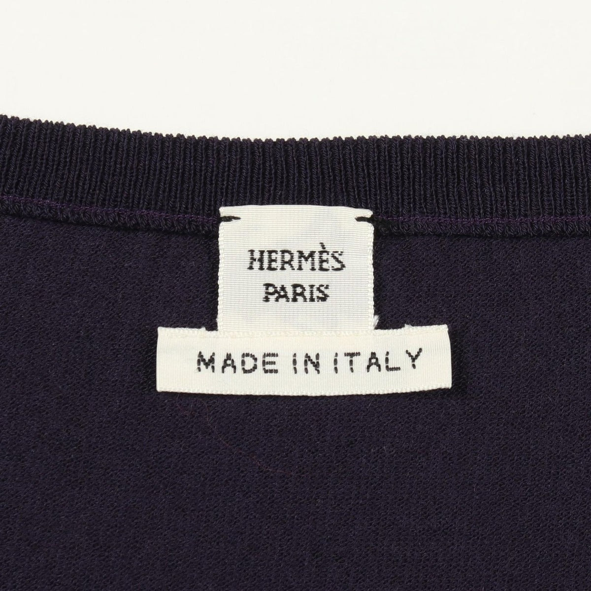 Hermes Knit Top Purple Wool Short Sleeve — view 3