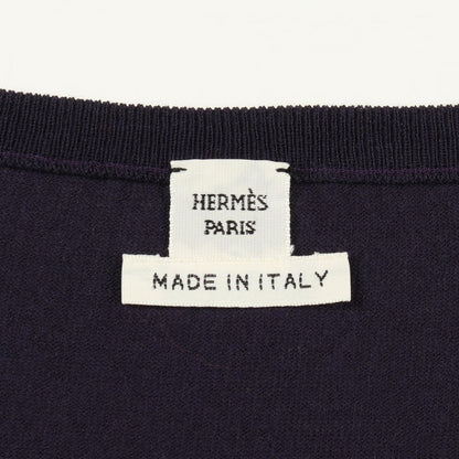 Hermes Knit Top Purple Wool Short Sleeve — view 3