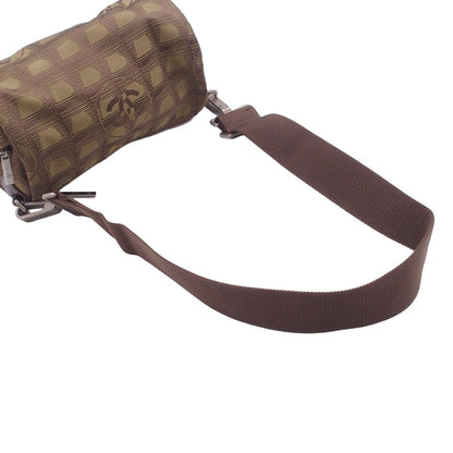 Chanel New Travel Line Mini Roll Khaki Brown Nylon Shoulder Bag — view 4