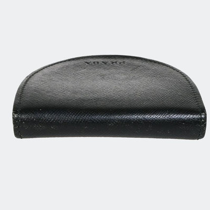 Prada Coin Case Coin Case Logo Leather Black 01bs117