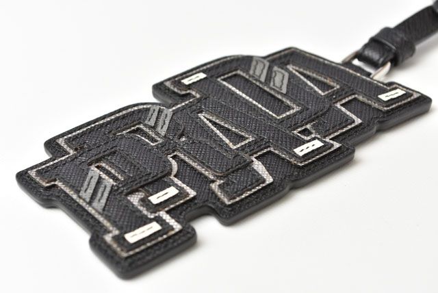 Prada Key Ring Key Holder Bag Charm NERO Black