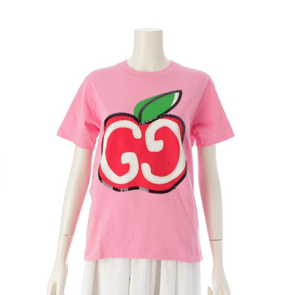 Gucci '20 Cotton GG Apple Sequined Short Sleeve T-shirt Top 580762 Pink XXS