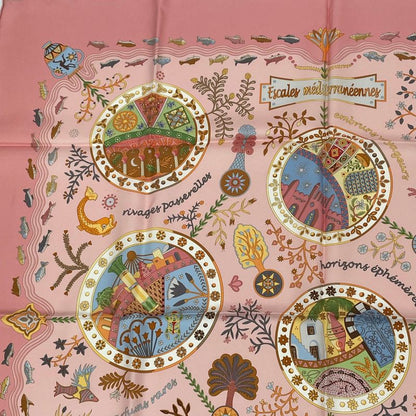 Hermes Carre 90 Escales Mediterraneennes Mediterranean Port City Scarf Silk