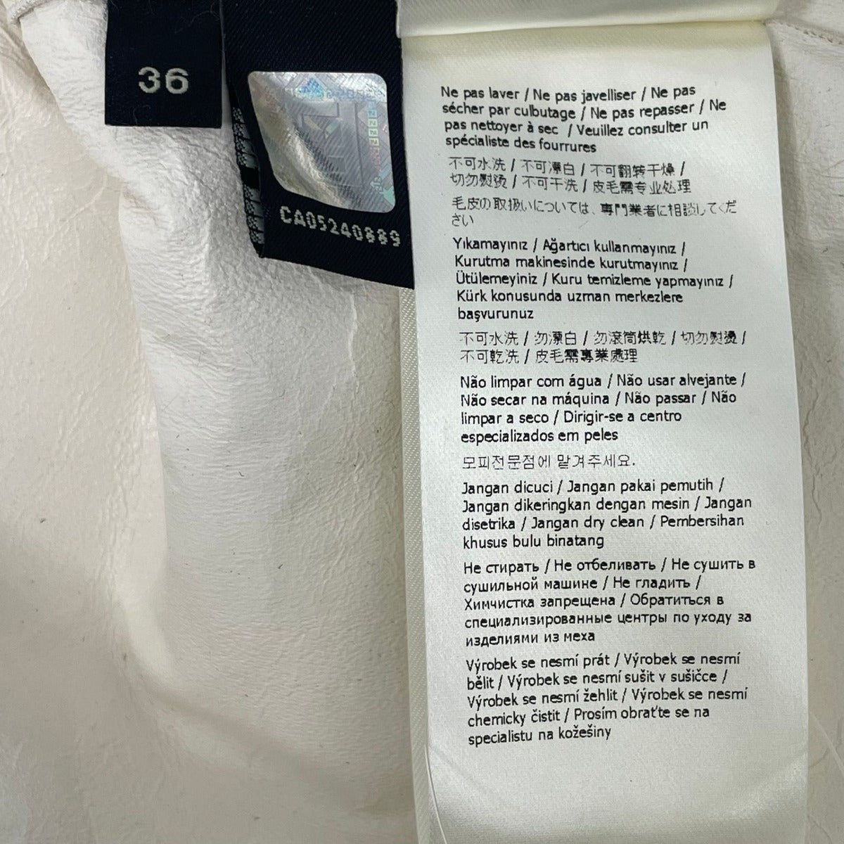 Fendi Coat Mink Leather Fur Floral Pattern White — view 7