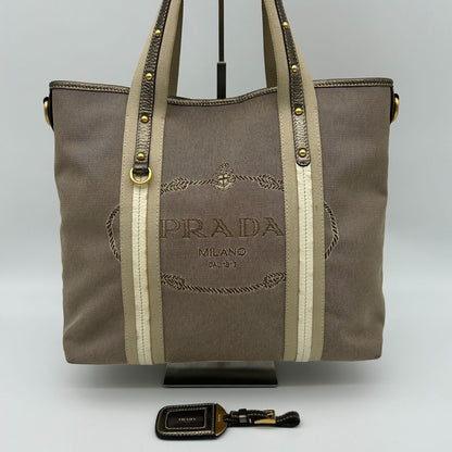 Prada Jacquard Tote Gold