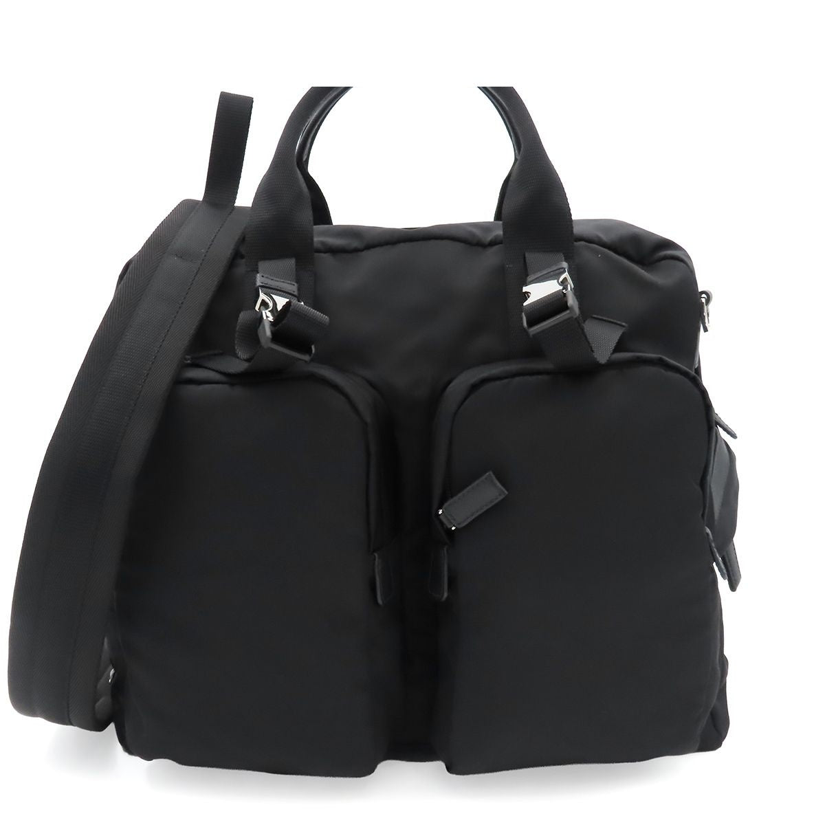 Prada Business Black Tessuto Saffiano Nylon 2-Way Shoulder Bag