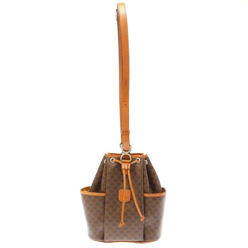 Celine Vintage Macadam Shoulder Bag Brown