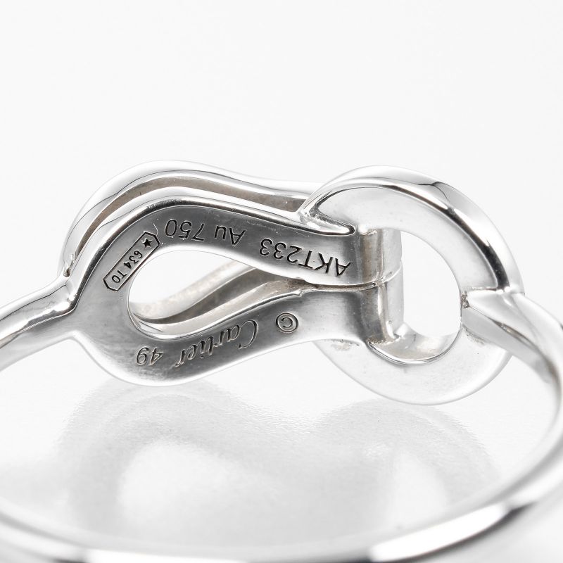 Cartier Agraf 18kwhite Gold And Diamonds #9 Ladies 2.5g Ring