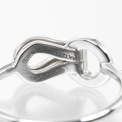 Cartier Agraf 18kwhite Gold And Diamonds #9 Ladies 2.5g Ring