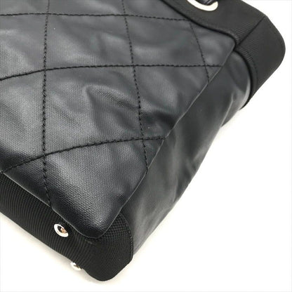 Chanel CC Logo Paris Biarritz PM Hand Bag Black Jacket