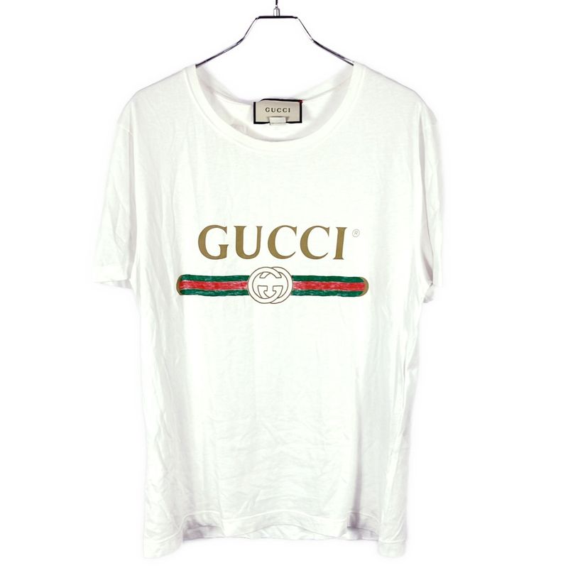 Gucci Logo Washed Oversize D T-Shirt 440103 X3f05 White XS