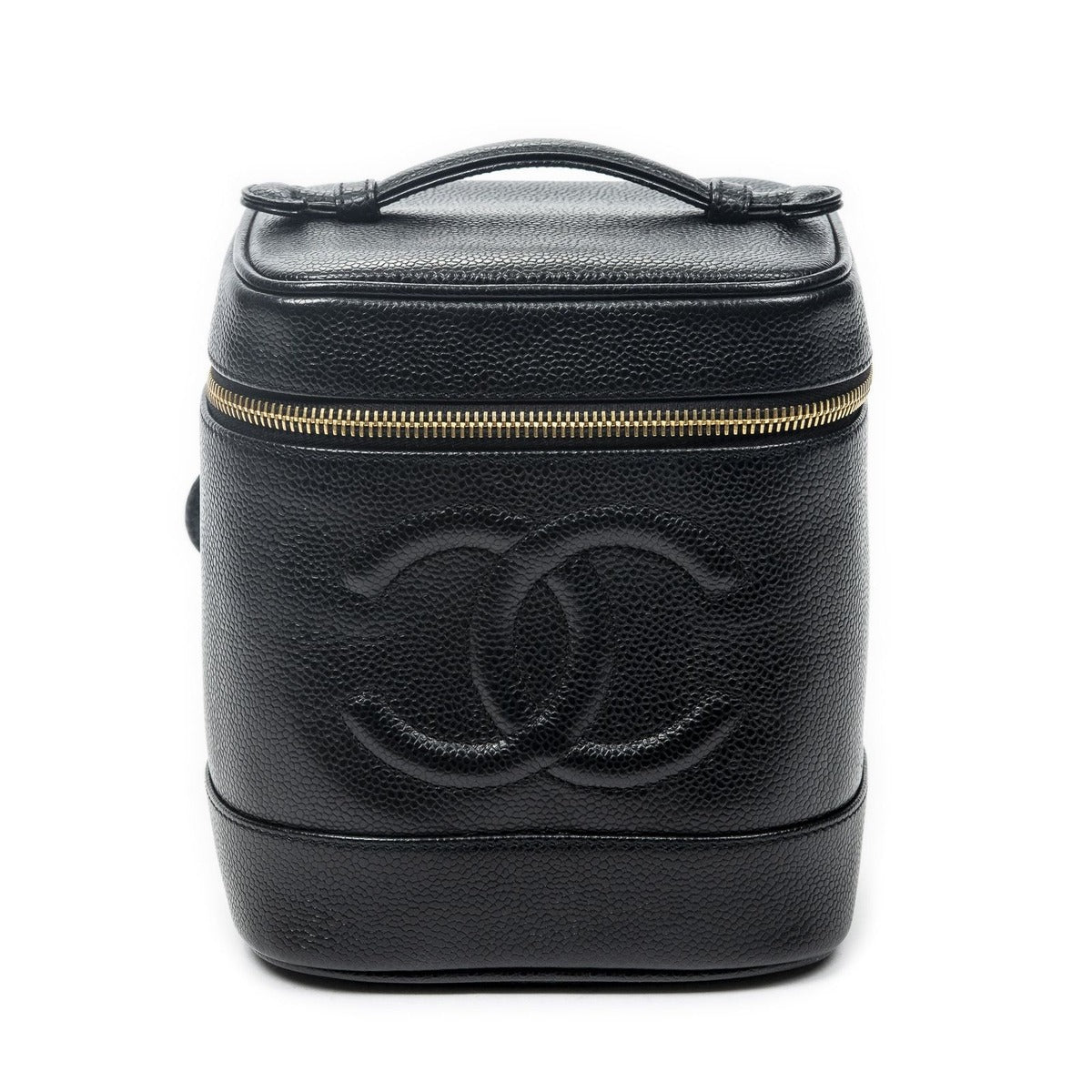 Chanel Cc Tal Vanity Case Black Caviar Leather