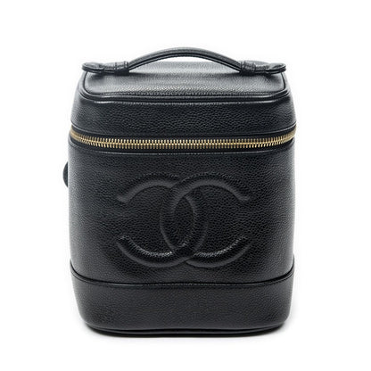 Chanel Cc Tal Vanity Case Black Caviar Leather