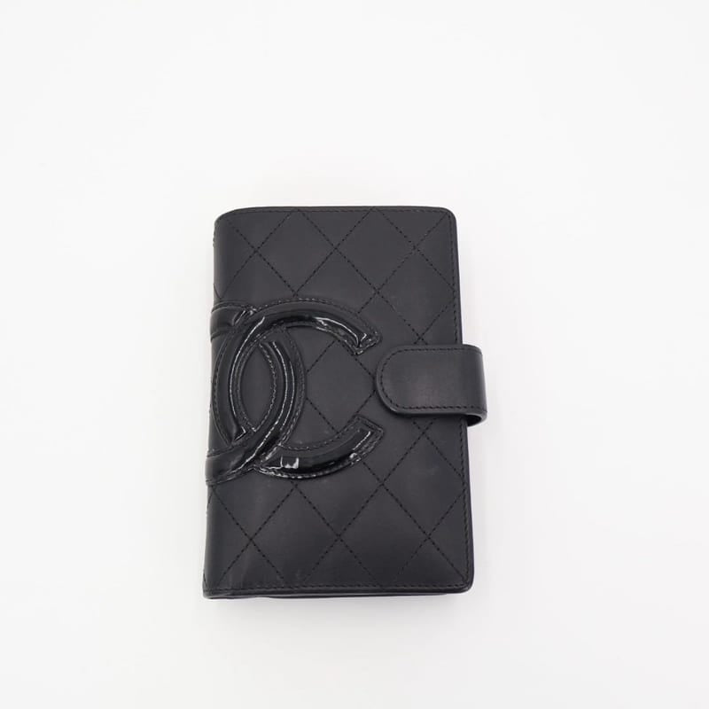 Chanel Coco Cambon Leather Bifold Wallet Black