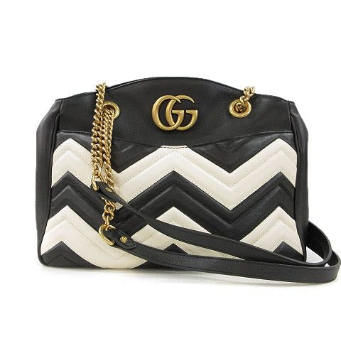 Gucci GG Marmont Chain Shoulder Bag Leather Black
