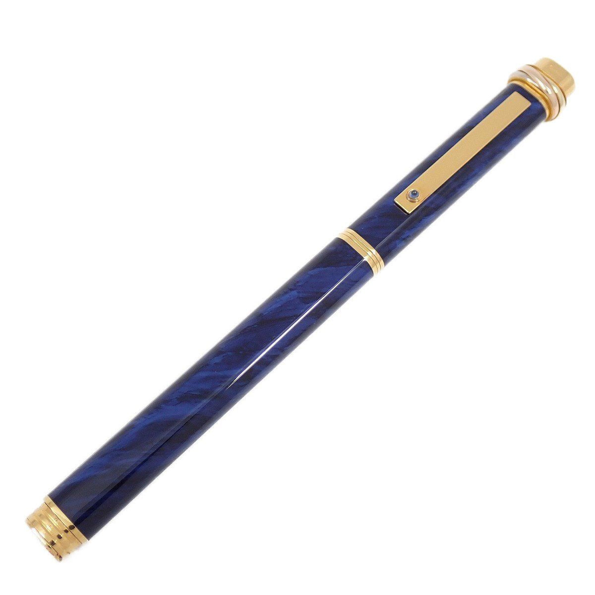 Cartier Trinity Ballpoint Pen Marble Blue Lacquer Sodalite