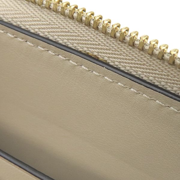 Loewe Long Wallet Repeat Zip Around Calfleather Light Oats Gold Hardware